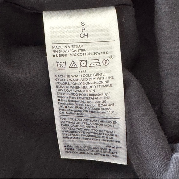 Banana Republic Eliana Cotton Silk Black Full Sleeve Dress Size Small - Picture 13 of 14